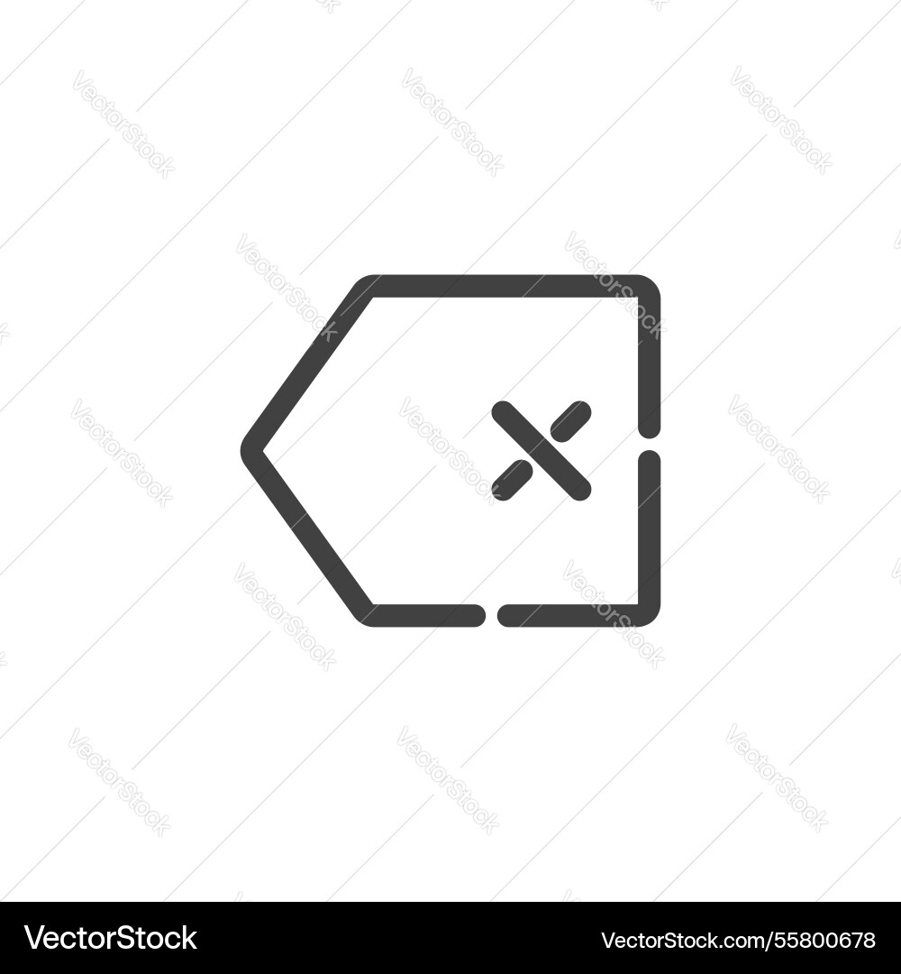 Backspace icon delete button Backspace icon delete button vector image