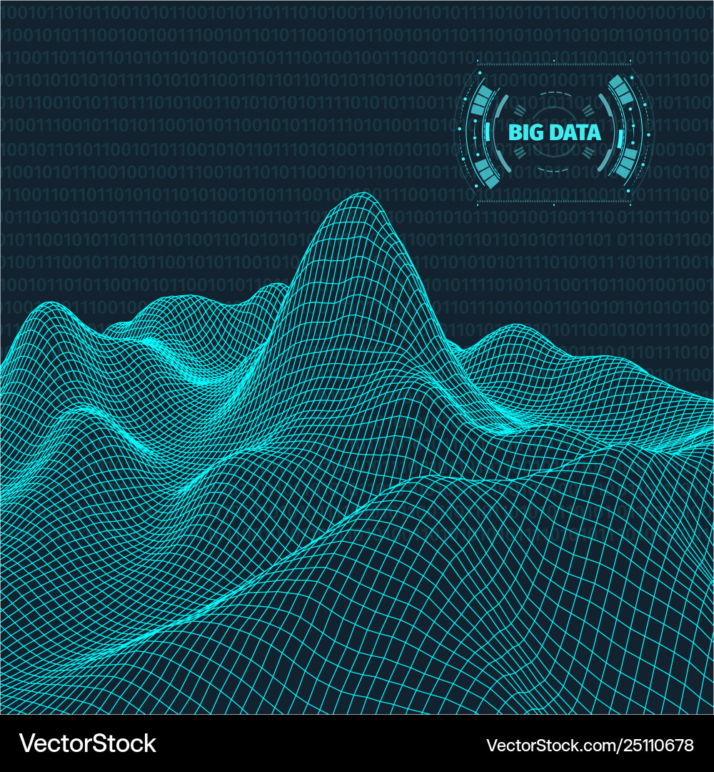 Big data visualization background 3d Big data visualization background 3d Vector Image