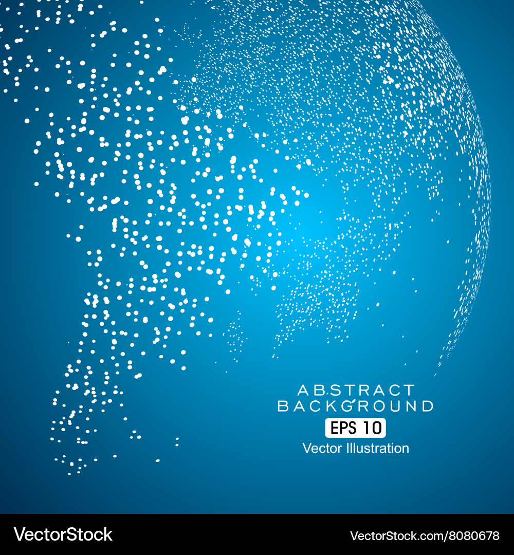 Dots three-dimensional map of the world abstract Vector Image