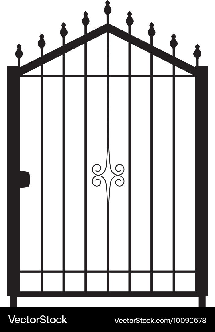 Elegant Iron Gate Silhouette vector image