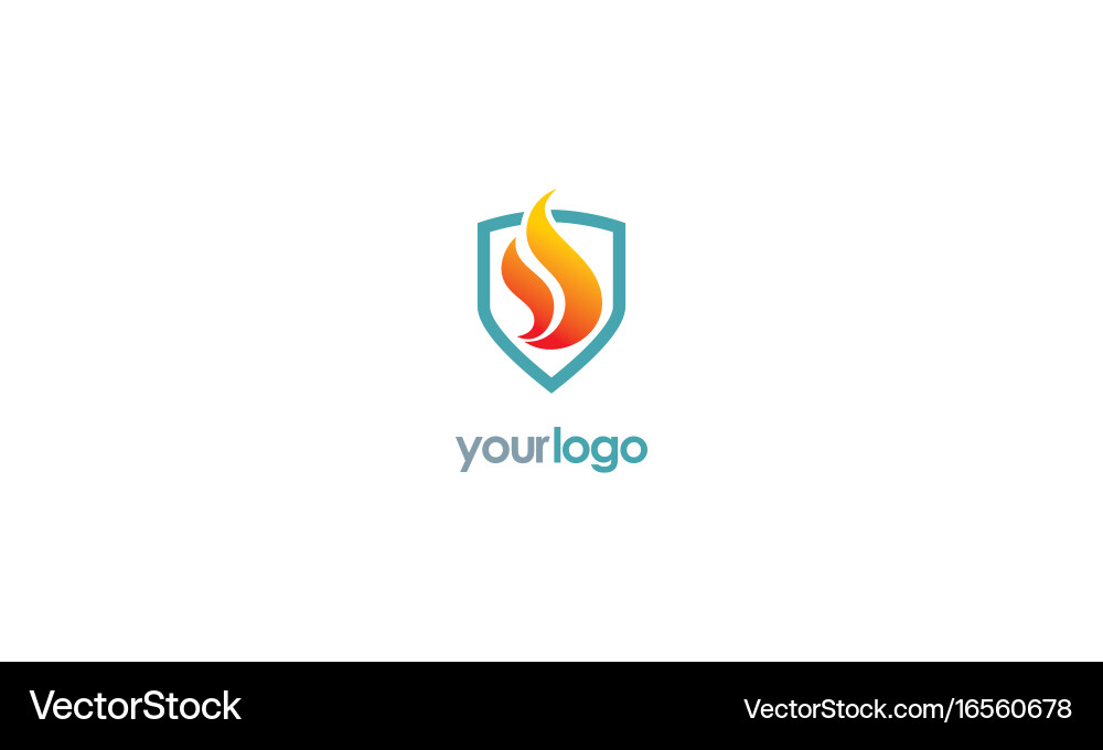 Fire shield logo Royalty Free Vector Image - VectorStock