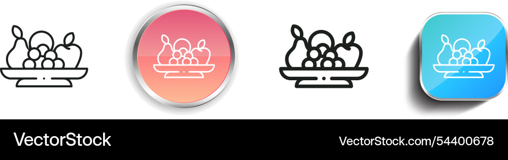 Fruit icon thin linear regular and button style vector image