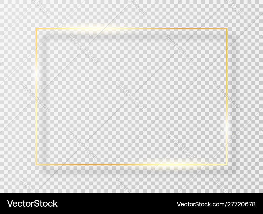 Golden Light Frame with Sparkle vector image