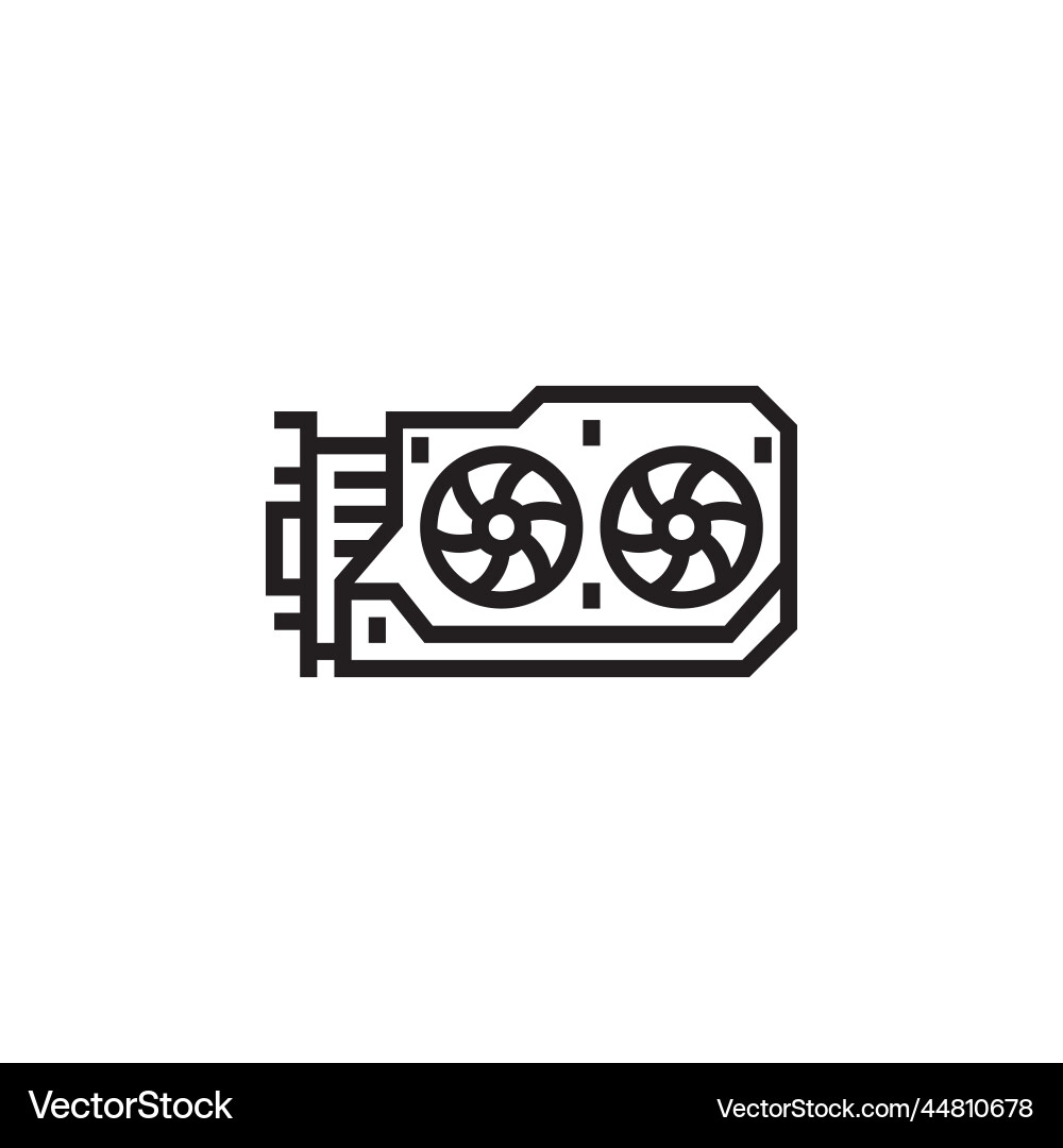Gpu icon computer component outline style Gpu icon computer component outline style vector image