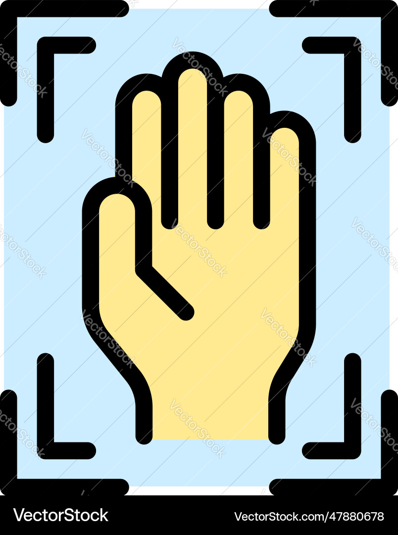 Hand data scan icon flat Hand data scan icon flat vector image