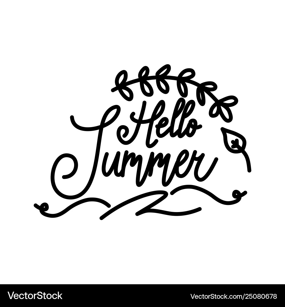 Hello summer script text design template Hello summer script text design template vector image