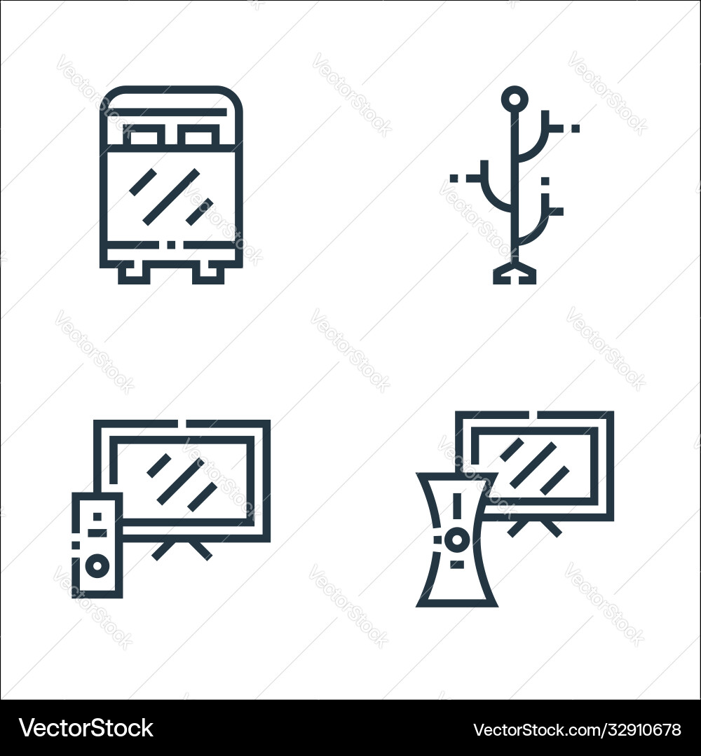 Inside home line icons linear set quality Inside home line icons linear set quality vector image