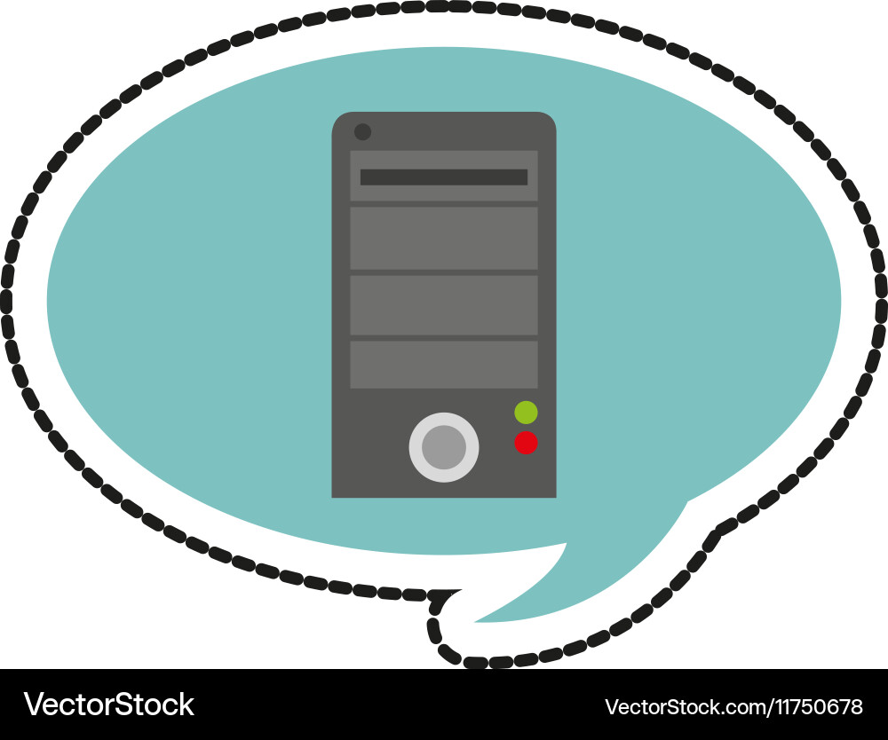 Isolated cpu device design vector image