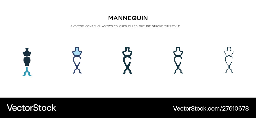 Mannequin icon in different style two colored Mannequin icon in different style two colored vector image
