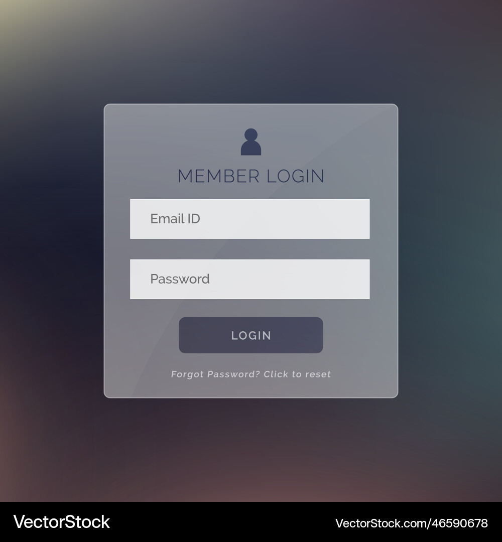 Modern login form ui design for website vector image