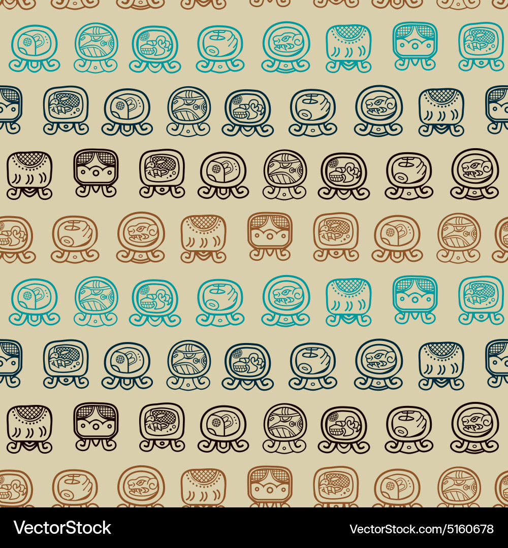 Seamless background with maya calendar named days vector image