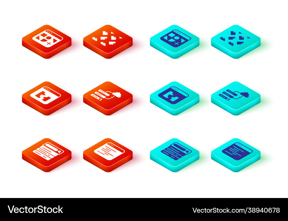 Set search engine software broken file network Set search engine software broken file network vector image