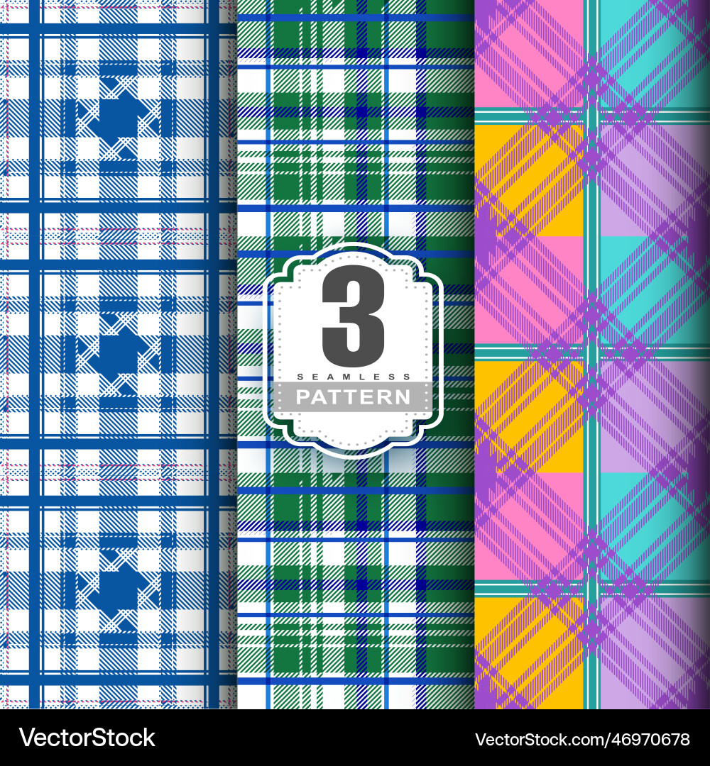 Set tartan nahtlose Plaid Textilgewebe Muster Set tartan nahtlose Plaid Textilgewebe Muster vektorbild