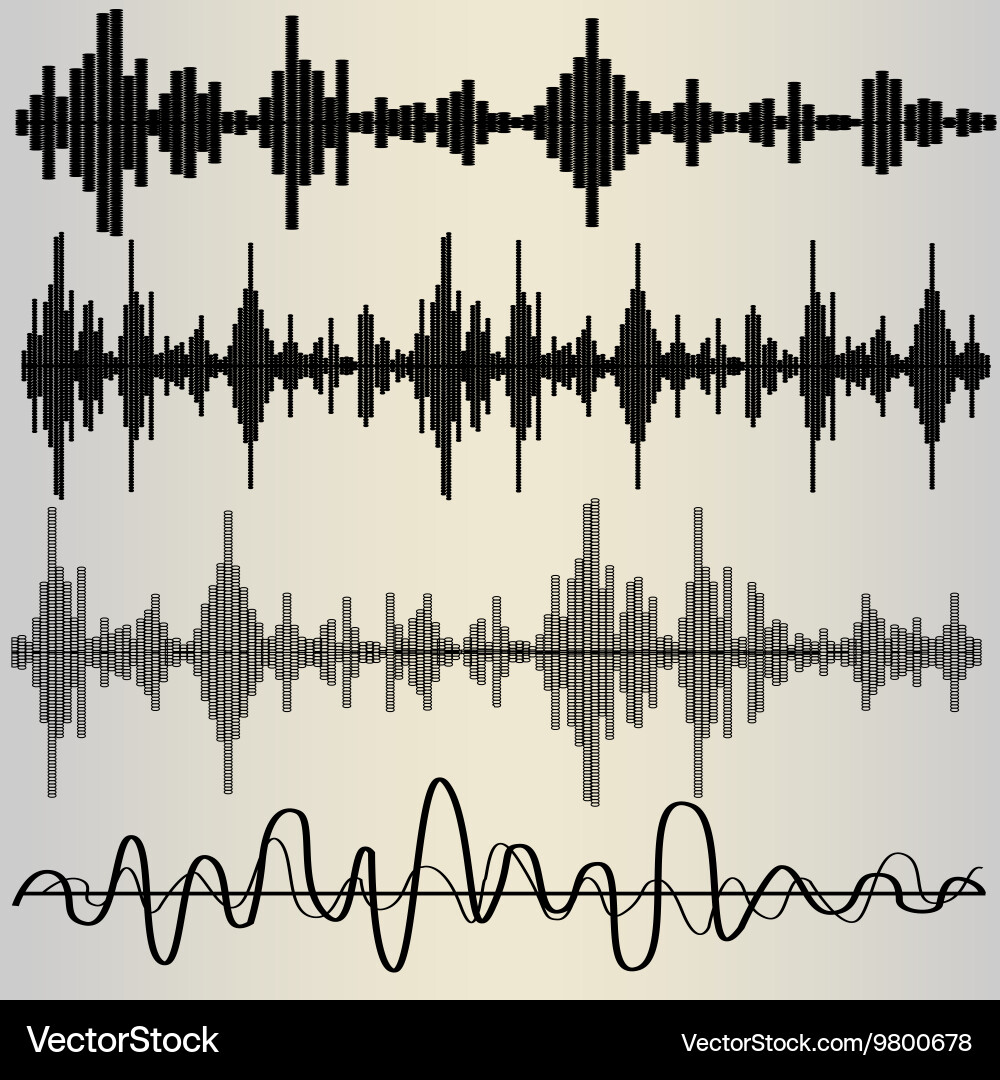Sound waves set Royalty Free Vector Image - VectorStock