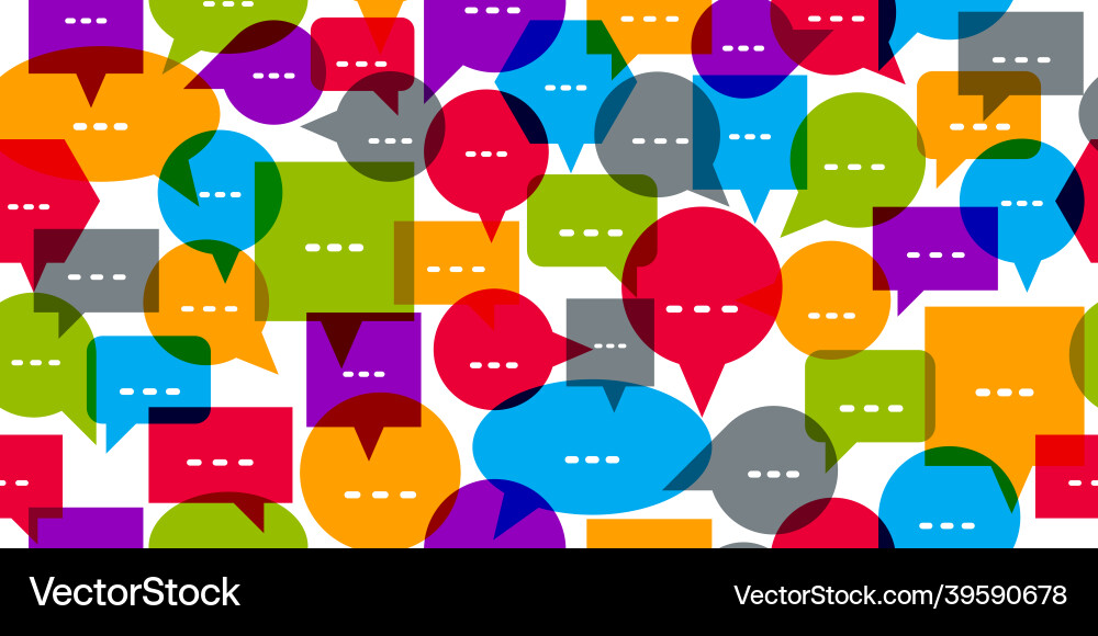 Speech Bubbles Pattern - Endless Vector Image