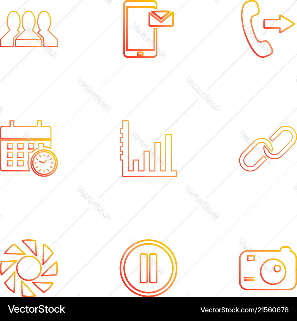 Web mobile message call chain camera graph Vector Image