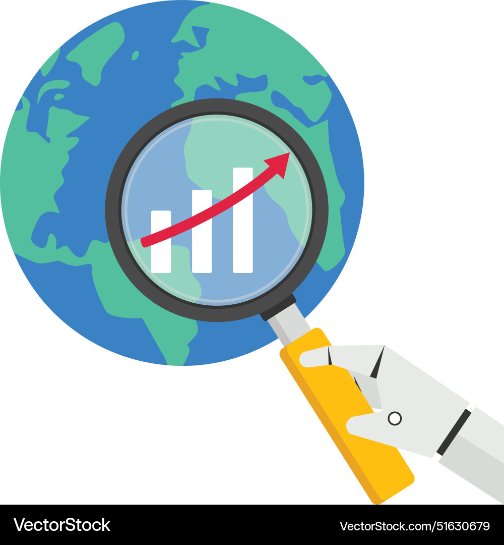 Artificial intelligence help to analyse data make vector image