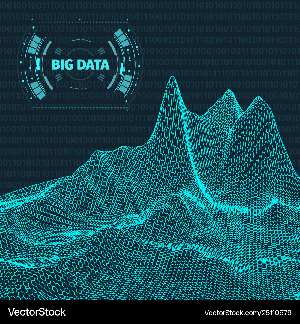 Big data visualization background 3d vector image