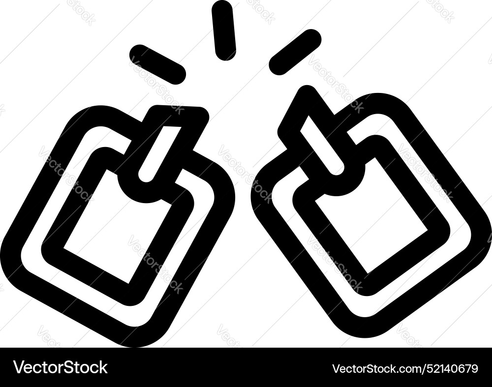 Broken chain link breaking apart symbolizing Broken chain link breaking apart symbolizing vector image