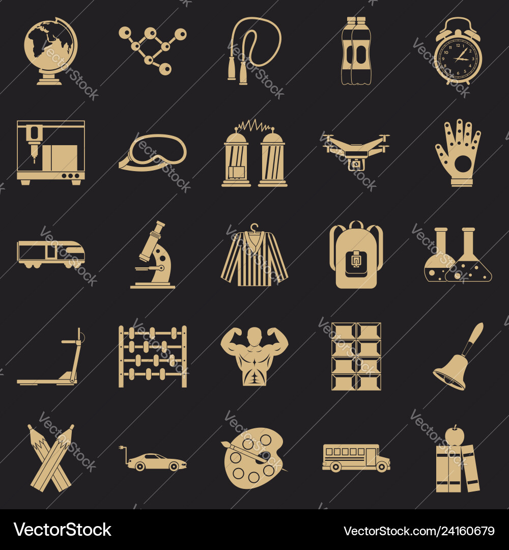 Calorie Counting Icons - Simple Style Vector Image