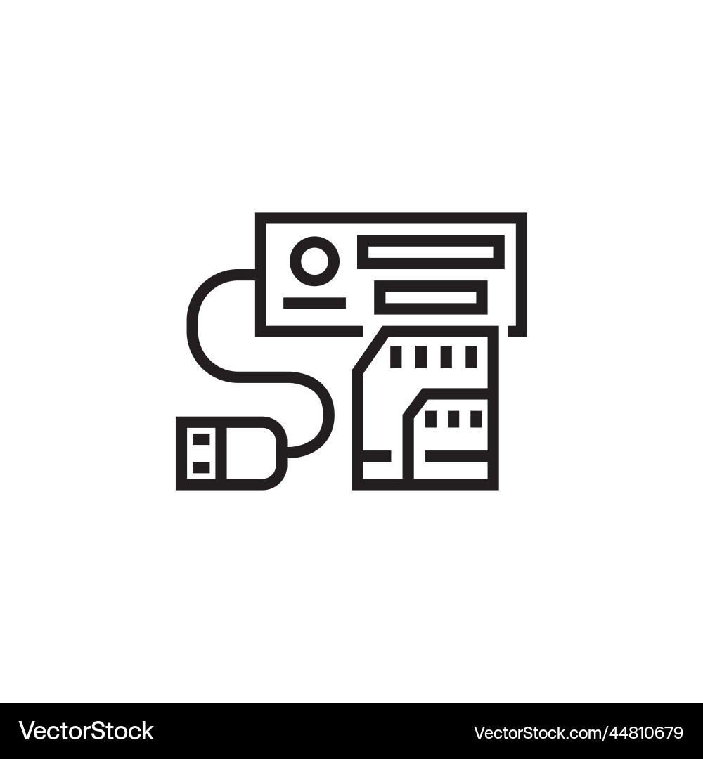 Card reader icon computer component outline Card reader icon computer component outline vector image
