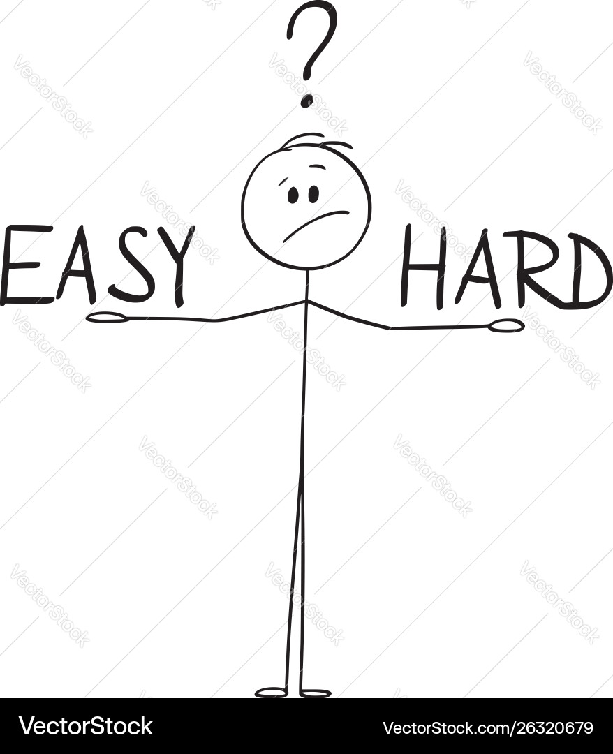 Cartoon man or businessman deciding Cartoon man or businessman deciding vector image
