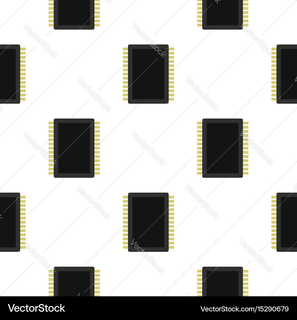 Computer electronic circuit board pattern flat vector image
