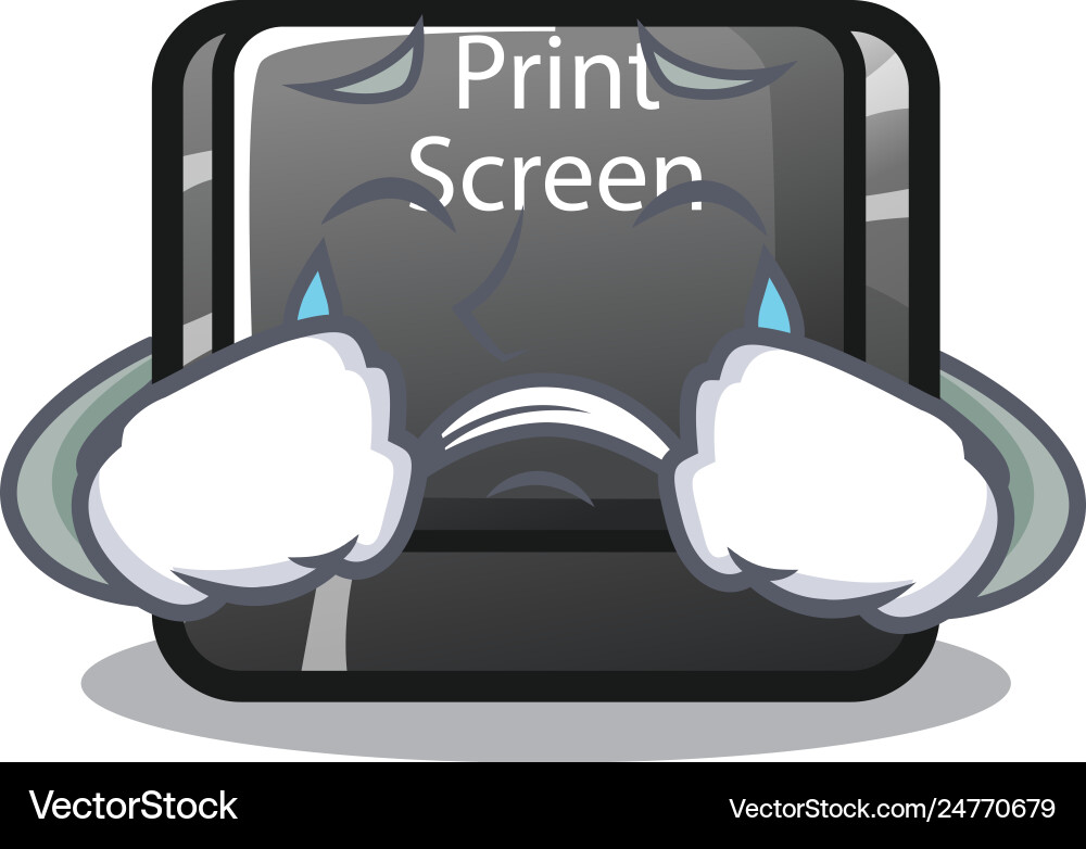 Crying button print screen isolated with cartoon Crying button print screen isolated with cartoon vector image