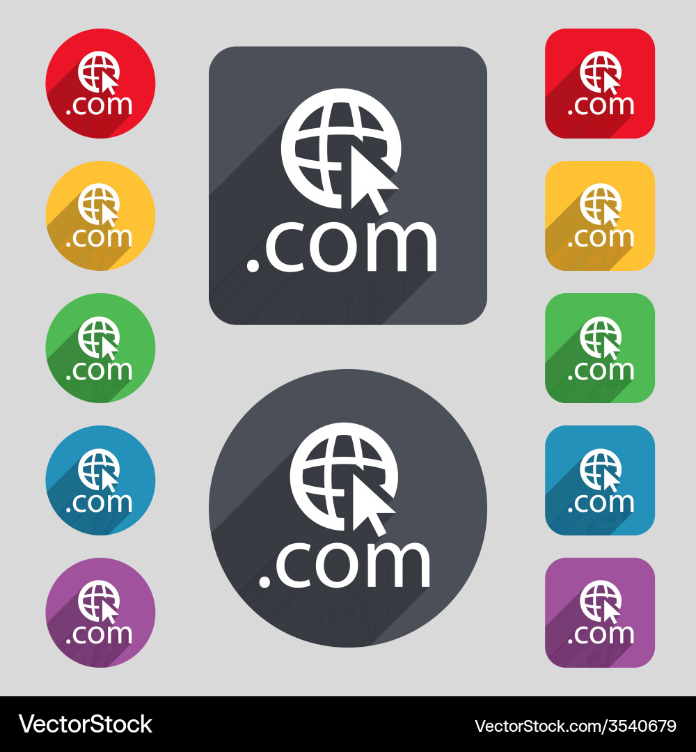 Domain com sign icon top-level internet vector image