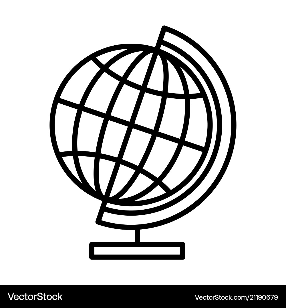Erdglobe Linie Icon Vektorbild