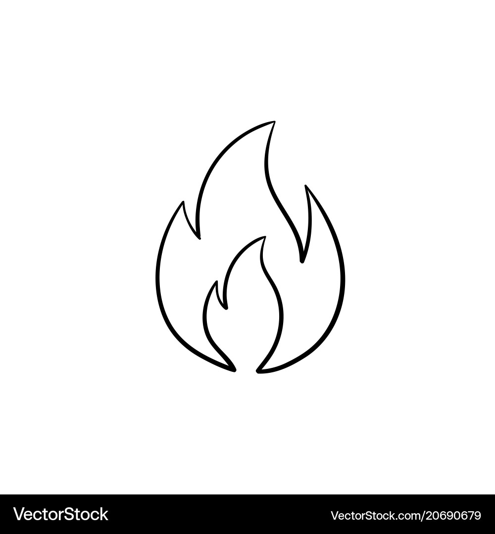 Fire flame hand drawn sketch icon vector image