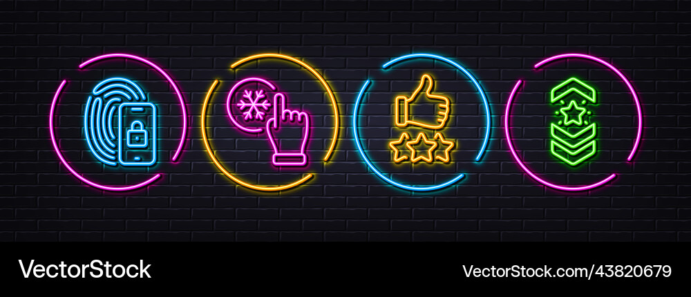 Freezing click rating stars and lock minimal line Vector Image