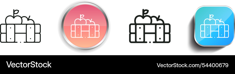Fruits icon thin linear regular and button style vector image