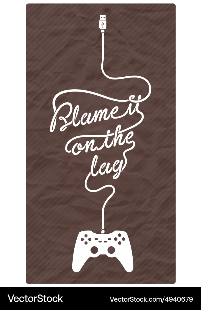 Gamepad with cable in the shape of a message Vector Image