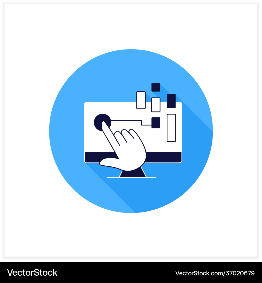 Interaction data flat icon Interaction data flat icon vector image