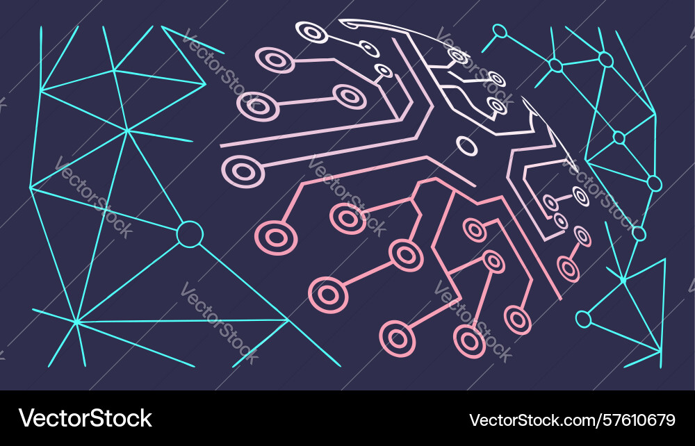 Interconnected network lines abstract pattern vector image