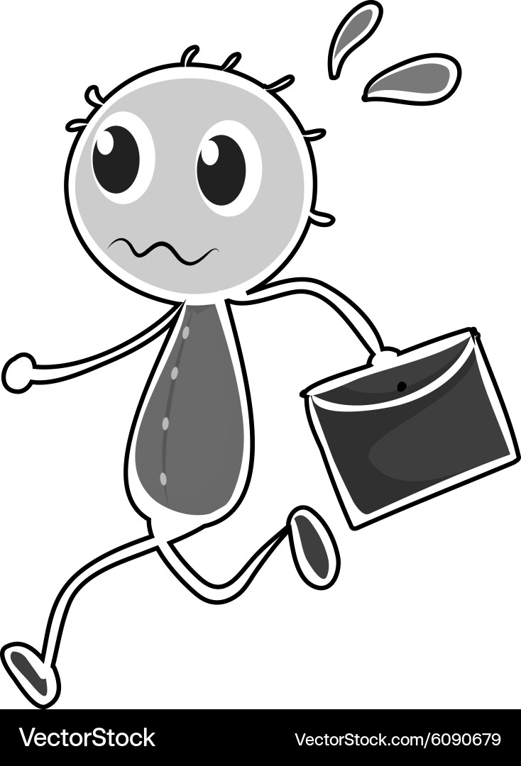 Man with briefcase running late vector image