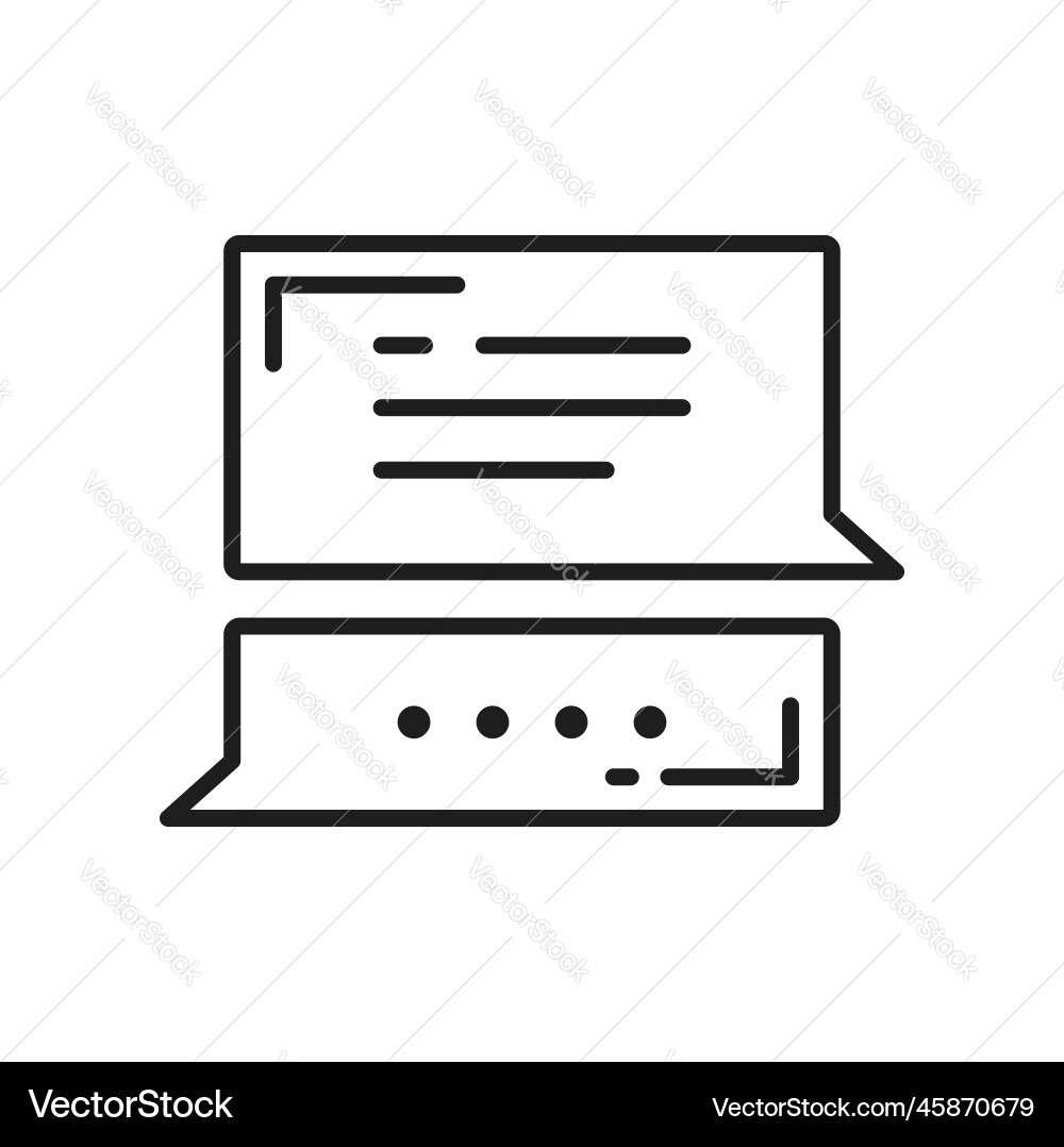 Memo Chatbox Blase Umriss Nachricht Box Frame Vektorbild