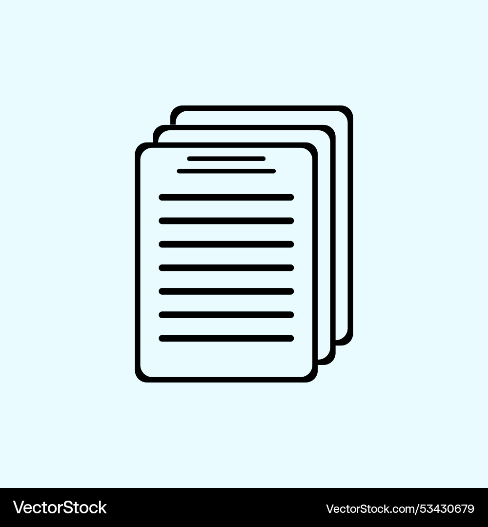 Paper icon with three layers of sheets vector image