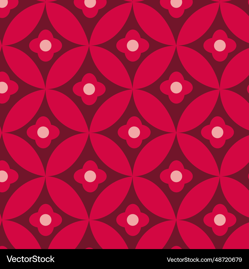 Retro groovy waves in red pink seamless pattern Retro groovy waves in red pink seamless pattern vector image