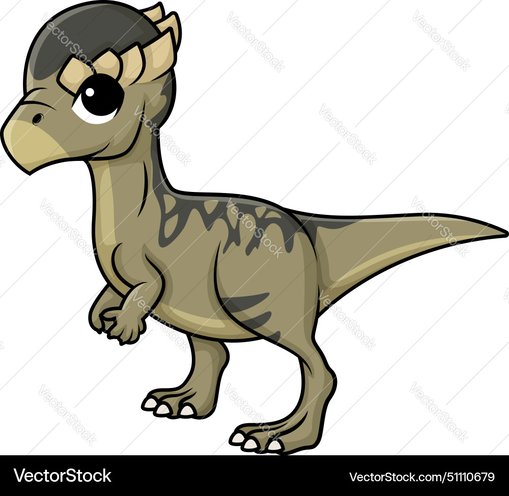 Süße Pachycephalosaurus Cartoon vektorbild