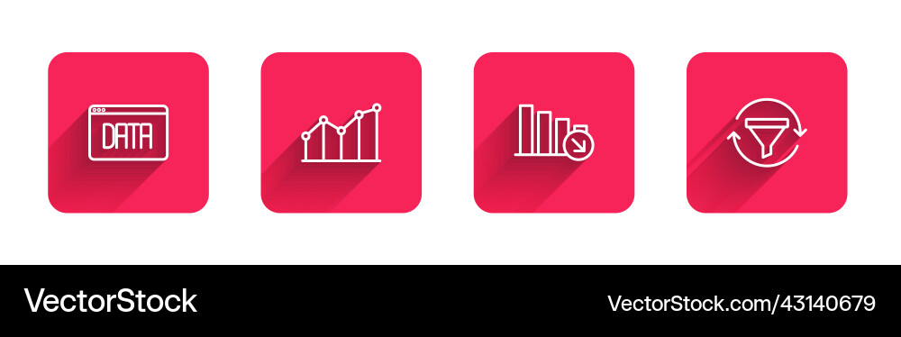 Set line data analysis pie chart infographic Set line data analysis pie chart infographic vector image