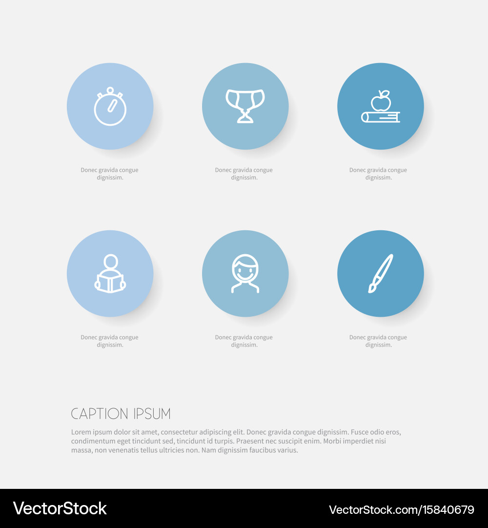 Set of 6 editable teach icons includes symbols vector image