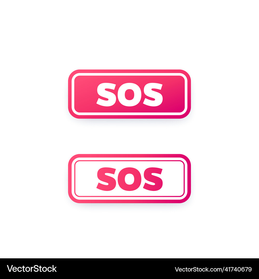 Sos buttons design for web Vector Image