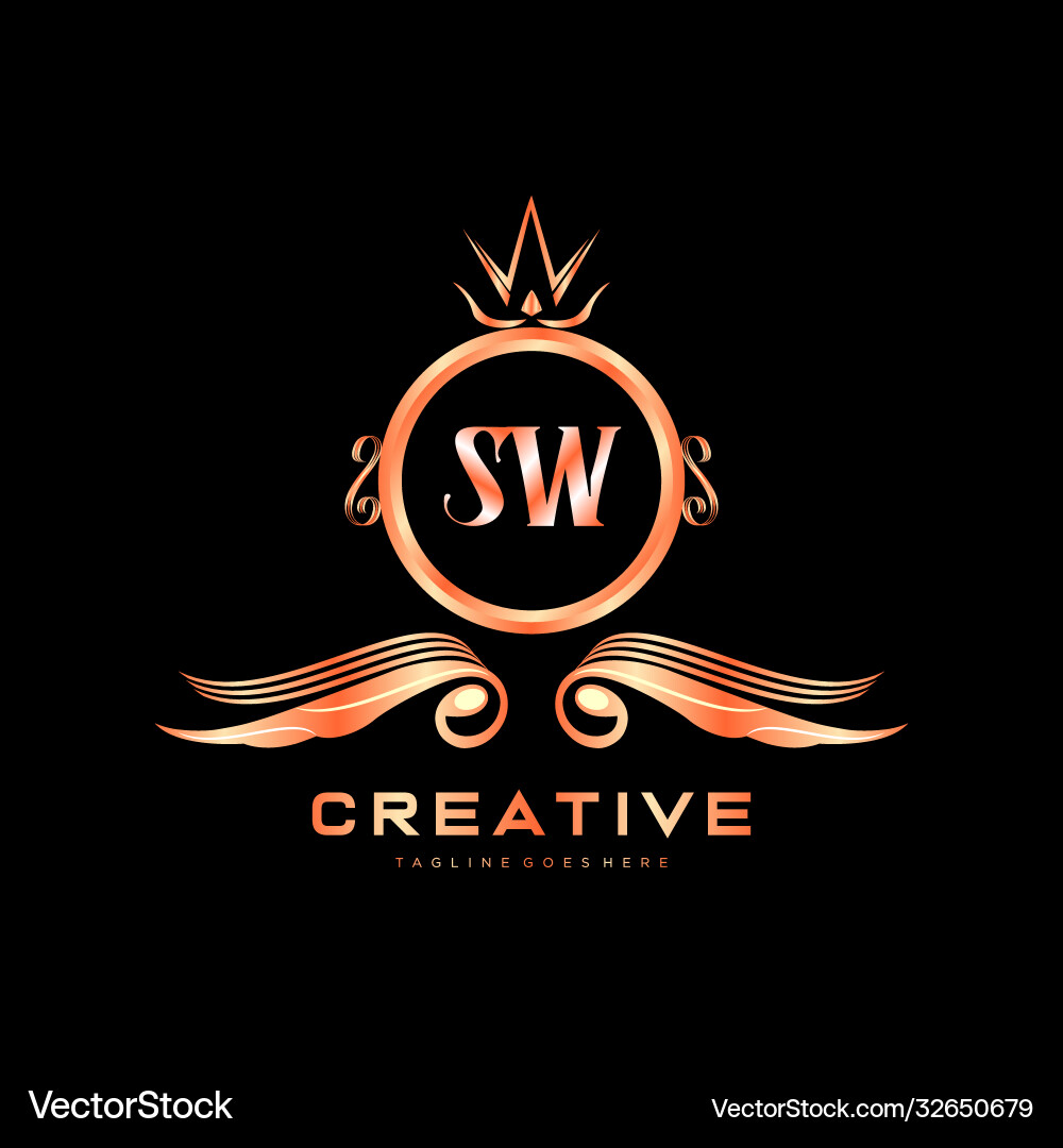 Sw initial logo with colorful circle template Sw initial logo with colorful circle template vector image