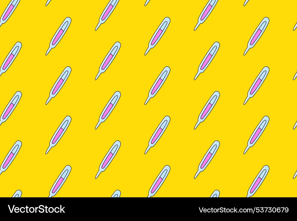 Thermometer colorful pattern on yellow background Vector Image