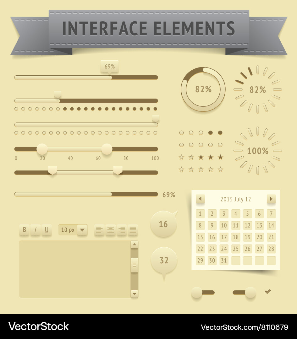 User interface elements vector image