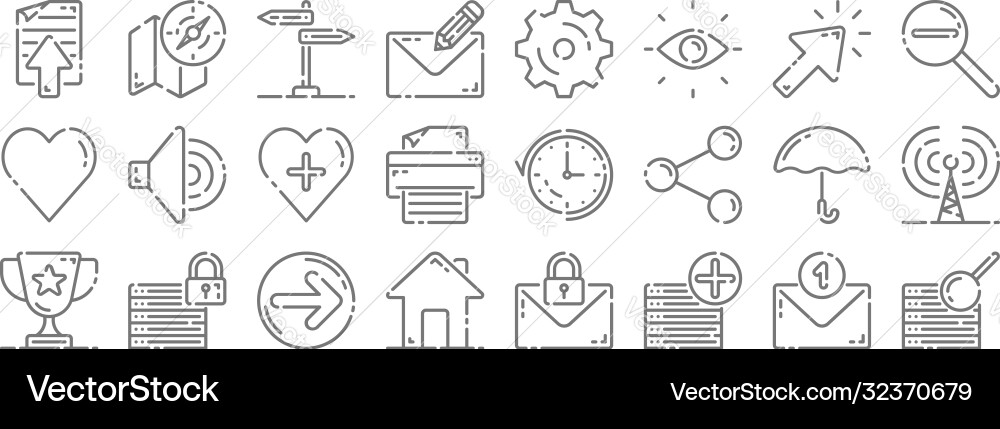 User interface line icons linear set quality Vector Image
