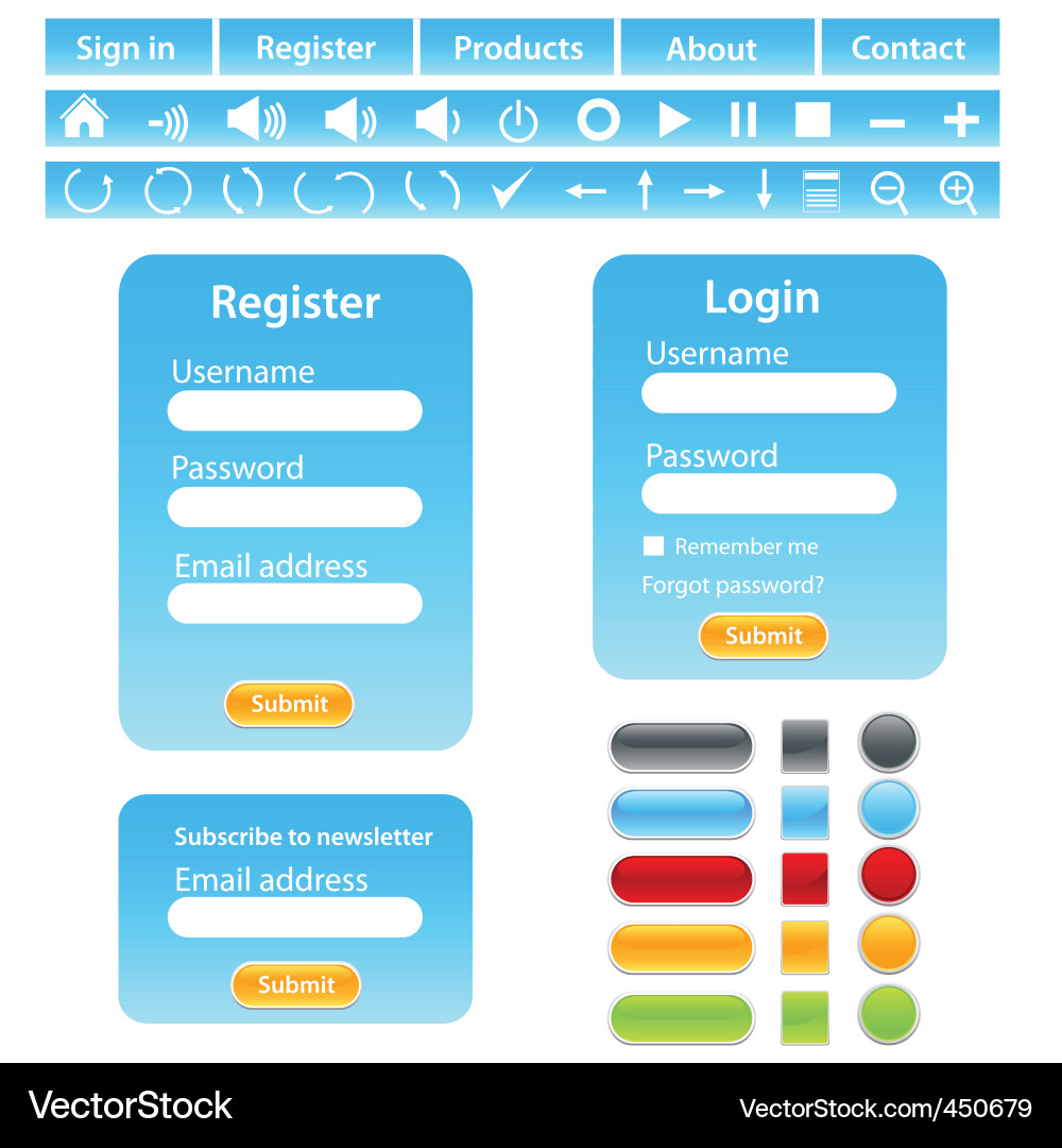 Web site design elements Vector Image