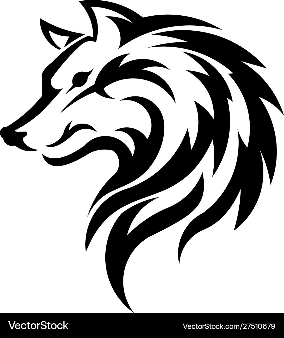 Wolf Head Silhouette Emblem vector image